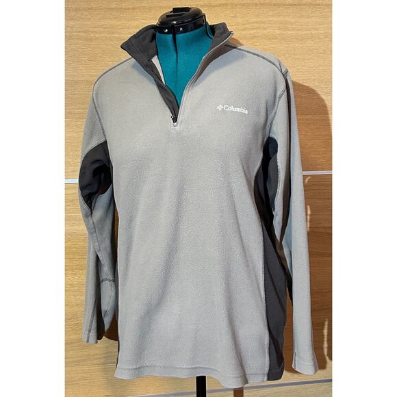 Columbia fleece pullover - quarter zip - 2-tone brown- size M - Picture 1 of 8